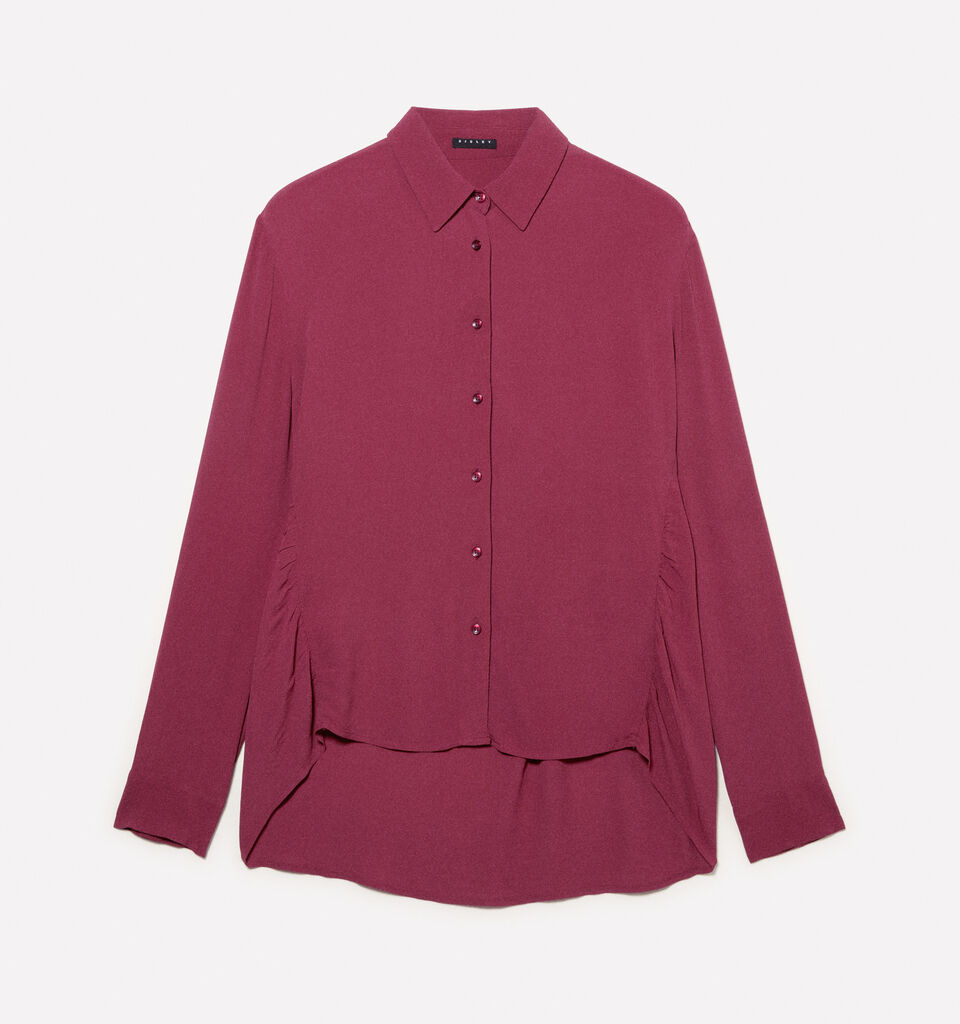 Burgundy oversized shirt - women's shirts - Burgundy | Sisley image number 5